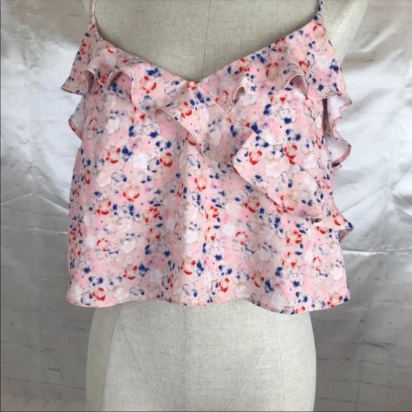 Topshop cropped ruffle cami top floral - Picture 4 of 5